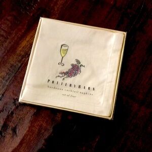 Vintage Pottery Barn Bordeaux Cocktail Napkins NIB